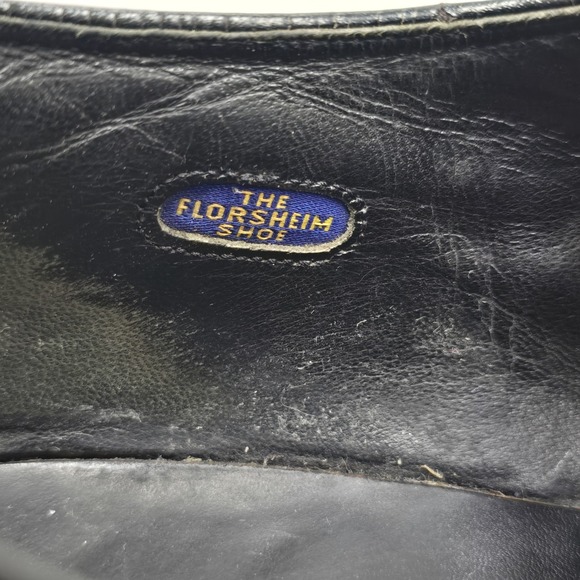 Florshiem Wingtip Shoes Mens Size 14 D Black Style 20819 Leather USA Flexible - Picture 12 of 16